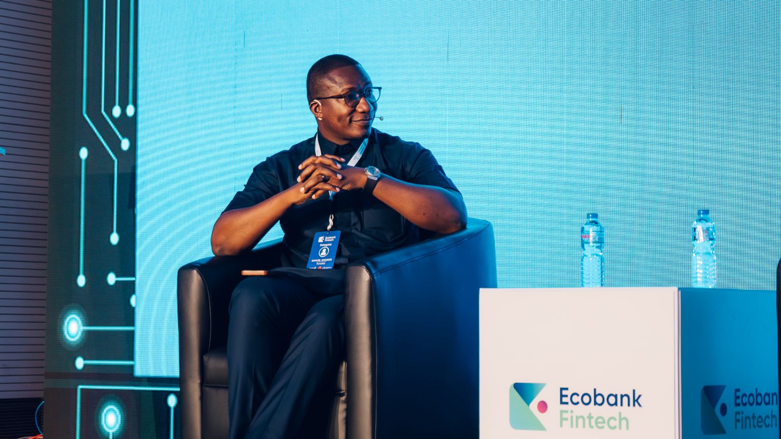 Samuel Amanor speaking on stage